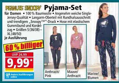 PEANUTS SNOOPY Pyjama-Set für Damen