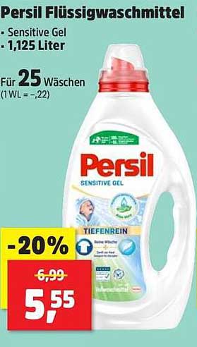 Persil Flüssigwaschmittel - Sensitive Gel - 1,125 Liter