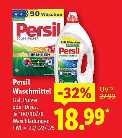 Persil Waschmittel Gel, Pulver oder Discs