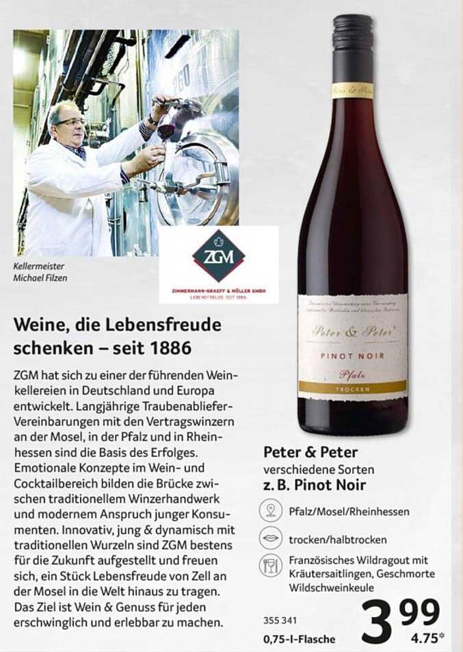 Peter & Peter verschiedene Sorten z. B. Pinot Noir