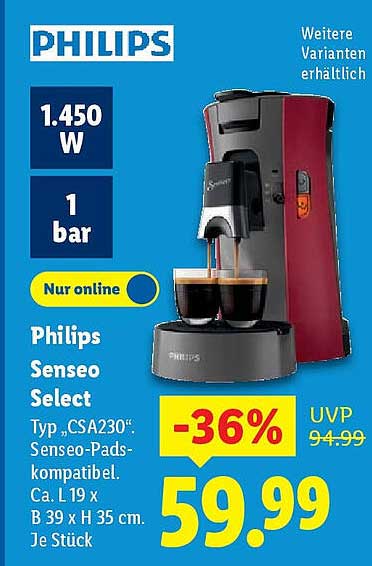 Philips Senseo Select Typ „CSA230“