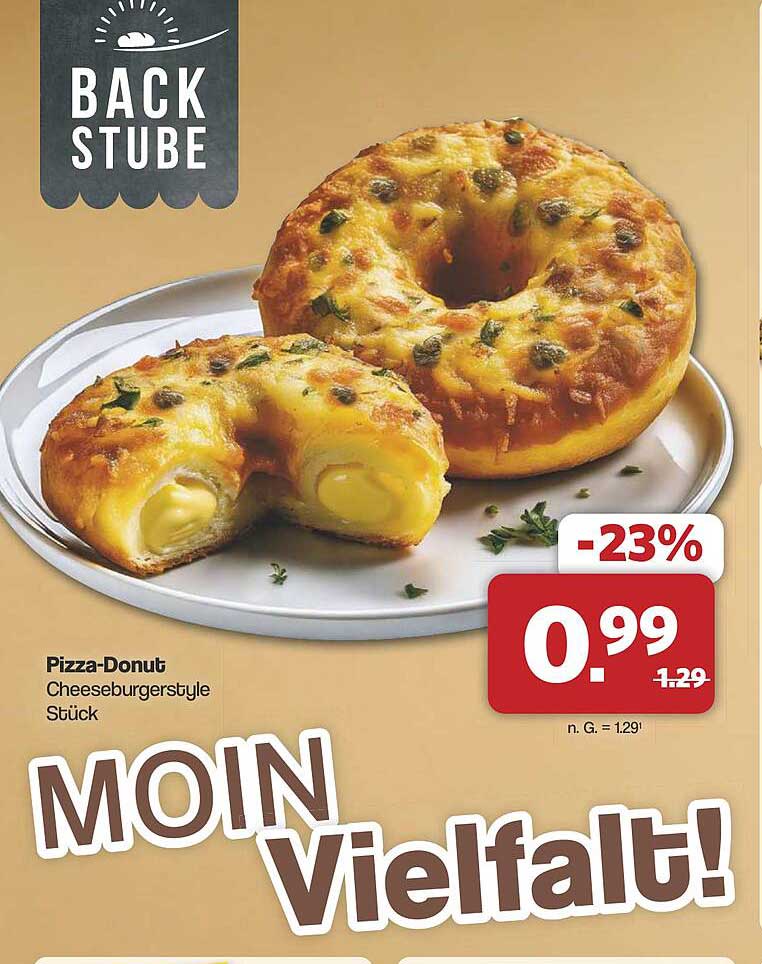 Pizza-Donut Cheeseburgerstyle Stück
