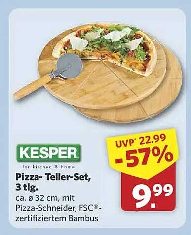 Pizza-Teller-Set, 3 tlg.