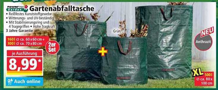 Power & Garden Gartenabfalltasche 2er Set