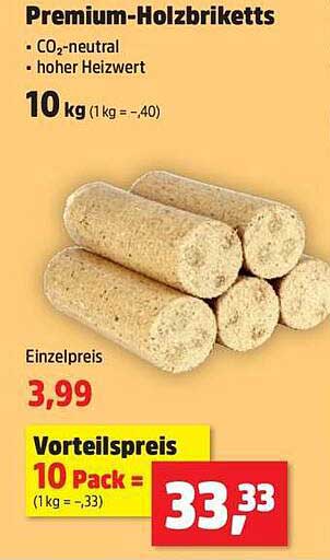 Premium-Holzbriketts - 10 kg
