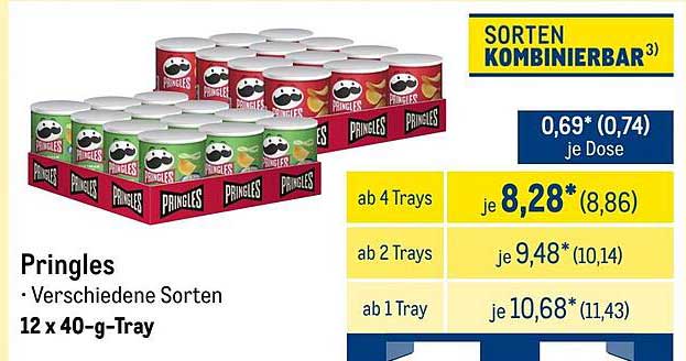 Pringles – Verschiedene Sorten 12 x 40-g-Tray