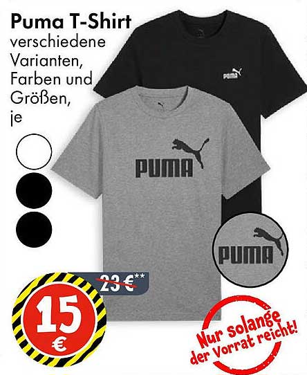Puma T-Shirt: verschiedene Varianten, Farben und Größen, je