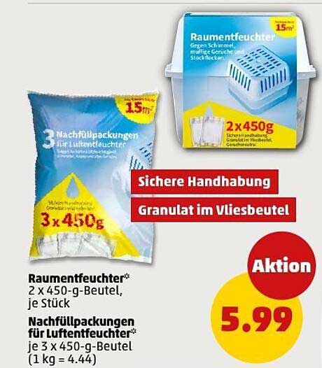 Raumentfeuchter 2 x 450-g-Beutel, je Stück