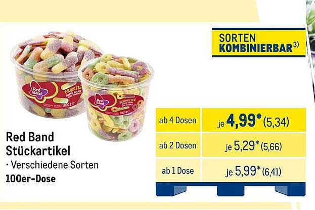 Red Band Stückartikel - Verschiedene Sorten 100er-Dose