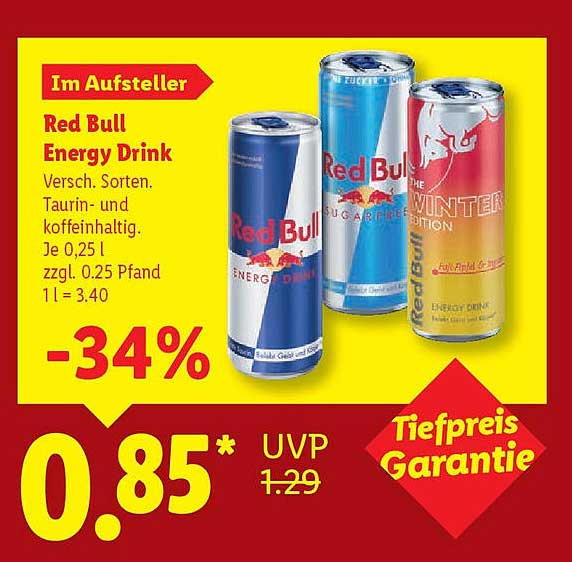 Red Bull Energy Drink - Verschiedene Sorten