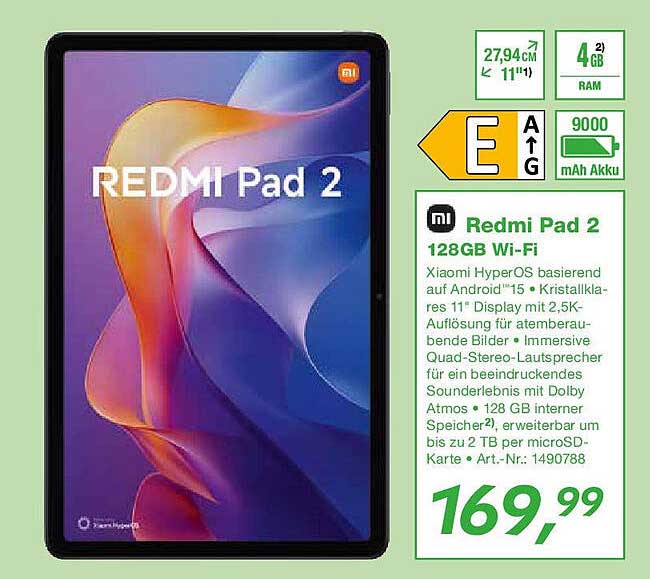 Redmi Pad 2 - 128GB Wi-Fi