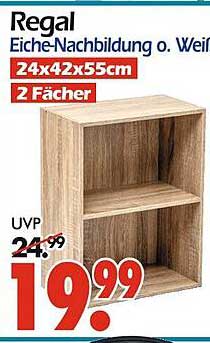 Regal Eiche-Nachbildung o. Weiß