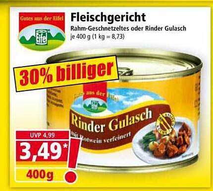 Rinder Gulasch - Rahm-Geschnetzeltes oder Rinder Gulasch 400 g