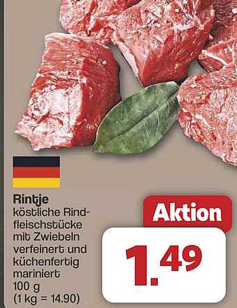Rintje köstliche Rindfleischstücke mit Zwiebeln verfeinert und küchenfertig mariniert