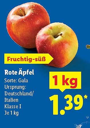 Rote Äpfel - Gala - 1 kg für nur 1,39 €