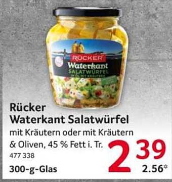 Rücker Waterkant Salatwürfel mit Kräutern oder mit Kräutern & Oliven, 300-g-Glas