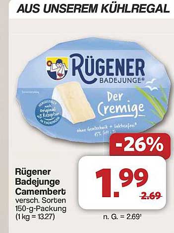 Rügener Badejunge Camembert 150-g-Packung