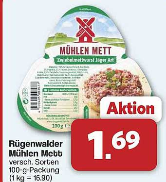 Rügenwalder Mühlen Mett - Zwiebelmettwurst Jäger Art 100g