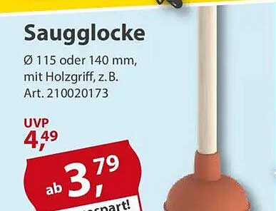 Saugglocke Ø 115 oder 140 mm, mit Holzgriff