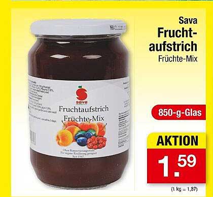 Sava Fruchtaufstrich Früchte-Mix 850-g-Glas