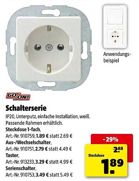 Schalterserie - Steckdose 1-fach