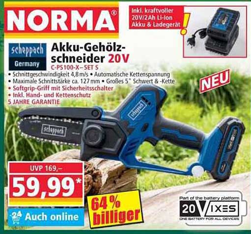 Scheppach Akku-Gehölzschneider 20V C-PS100-X-SET 5