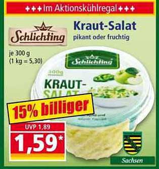Schlichting Kraut-Salat 300 g – Pikant oder Fruchtig