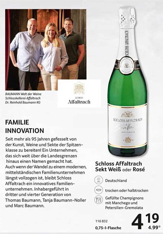 Schloss Affaltrach Sekt Weiß oder Rosé