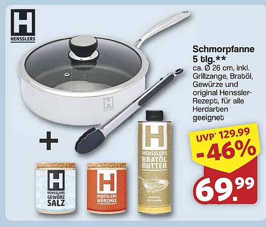 Schmorpfanne 5 tlg. von Henssler - jetzt für nur 69,99 €