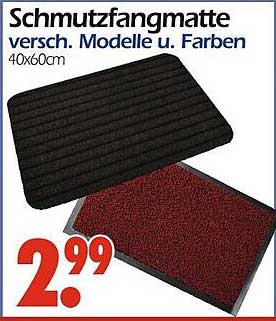 Schmutzfangmatte - verschiedene Modelle und Farben
