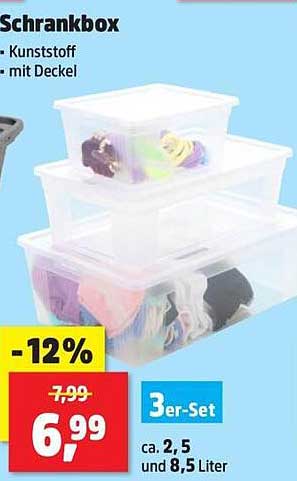 Schrankbox - 3er-Set aus Kunststoff mit Deckel
