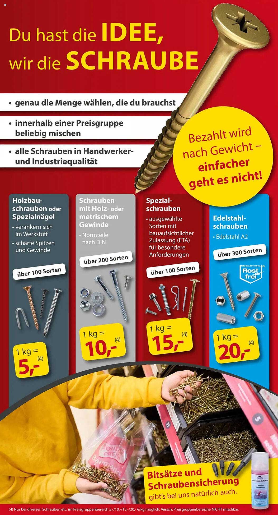 Schrauben nach Gewicht - Ideal für jedes Projekt!