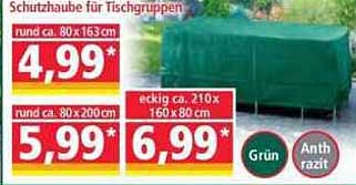 Schutzhaube für Tischgruppen - Rund und Eckig in verschiedenen Größen