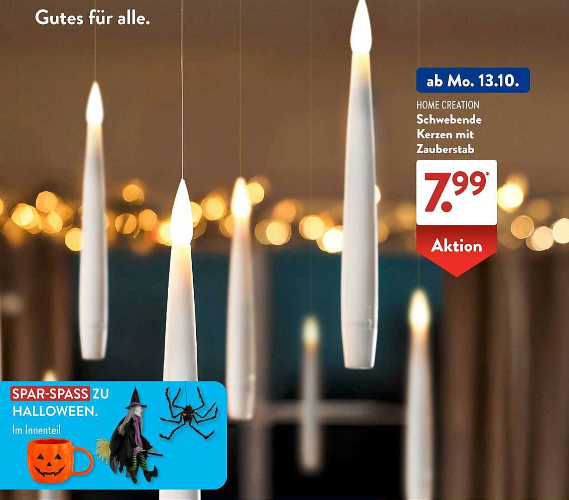 Schwebende Kerzen mit Zauberstab