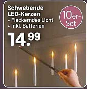 Schwebende LED-Kerzen - 10er-Set