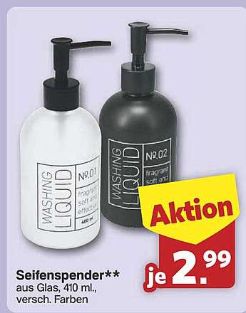 Seifenspender aus Glas, 410 ml, verschiedene Farben