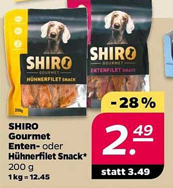 SHIRO Gourmet Enten- oder Hühnerfilet Snack 200 g