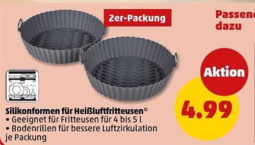 Silikonformen für Heißluftfritteusen - 2er-Packung