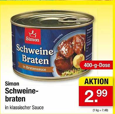 Simon Schweinebraten in klassischer Sauce