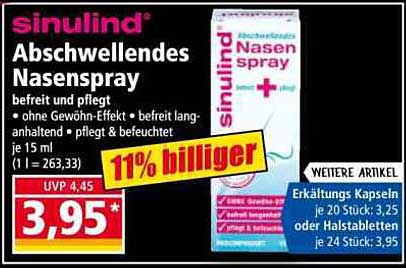 sinulind Abschwellendes Nasenspray 15 ml