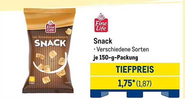 Snack mit Schinken Geschmack - Verschiedene Sorten, je 150-g-Packung