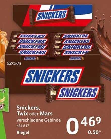 Snickers, Twix oder Mars – verschiedene Gebinde