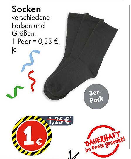 Socken im 3er-Pack – verschiedene Farben und Größen