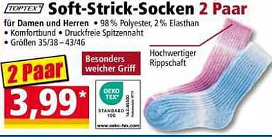 Soft-Strick-Socken 2 Paar für Damen und Herren