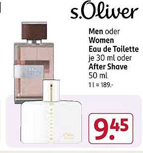 s.Oliver Men oder Women Eau de Toilette je 30 ml oder After Shave 50 ml