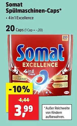 Somat Spülmaschinen-Caps 4 in 1 Excellence - 20 Caps