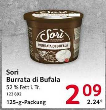 Sori Burrata di Bufala 125-g-Packung