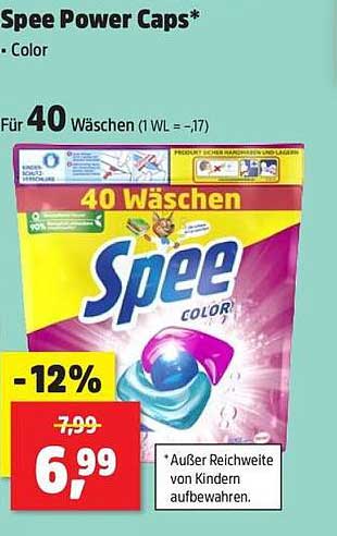 Spee Power Caps* Color für 40 Wäschen