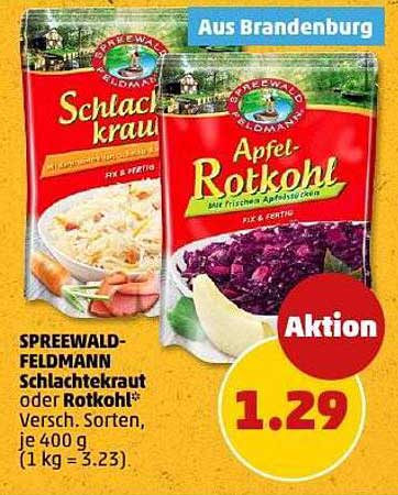SPREEWALD-FELDMANN Schlachtkraut oder Apfel-Rotkohl, 400 g – Aktionspreis!
