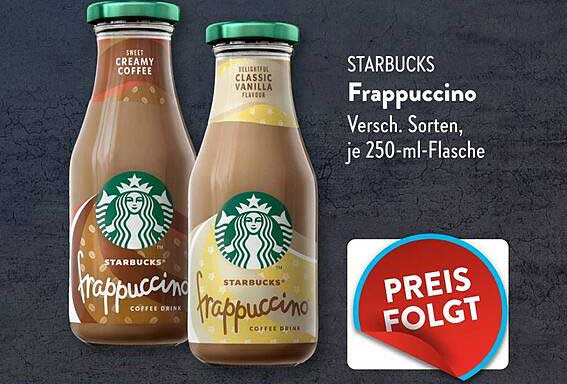STARBUCKS Frappuccino Versch. Sorten, je 250-ml-Flasche